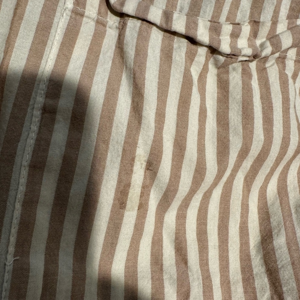 Sonoma Beige and White Striped Shirt - Picture 6 of 7